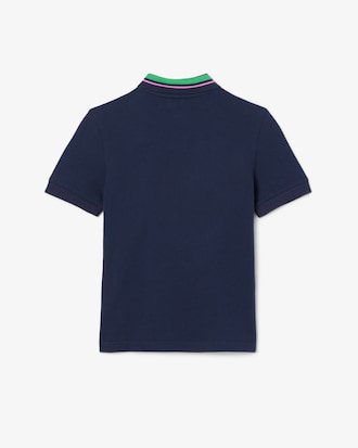 Polo de petit piqué con cuello de rayas
