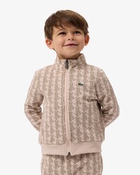 Sudadera con capucha y cremallera de felpa con monograma