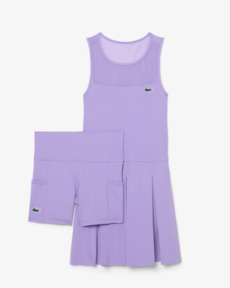 Vestido de tenis el&aacute;stico plisado en dos tejidos