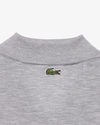 Polo de manga larga de punto jersey suave de corte ajustado