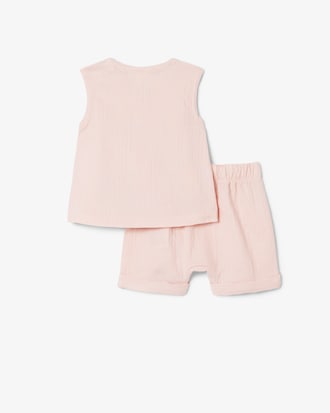 Conjunto de beb&eacute; de algod&oacute;n sin mangas