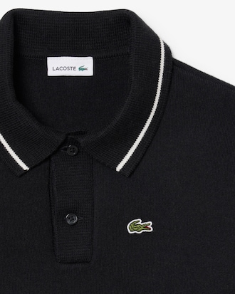 Polo de manga larga de mezcla de lana y algod&oacute;n