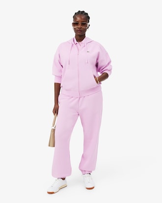 Sudadera con capucha de piqu&eacute; con cremallera
