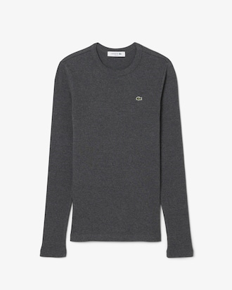 Camiseta de canalé de algodón de corte ajustado