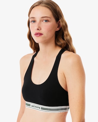 Bralette de algodón elástico con cinta en contraste