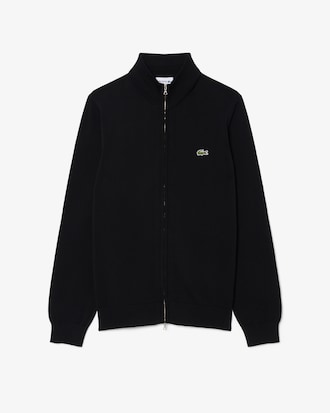 Jersey de cuello alto de algod&oacute;n con cremallera