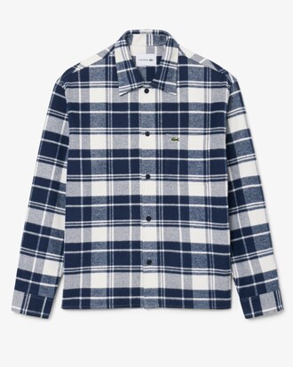 Sobrecamisa de sarga de algod&oacute;n de cuadros escoceses