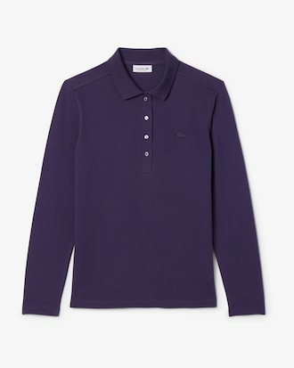 Polo de corte ajustado de minipiqué elástico L.12.D