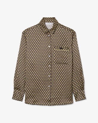 Camisa de sat&eacute;n oversized con estampado