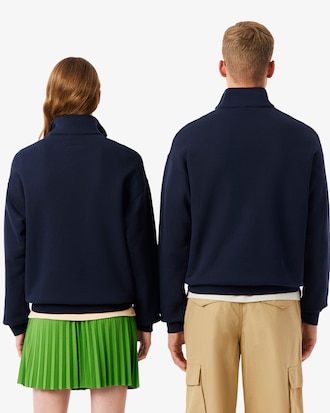 Sudadera de felpa gruesa con cremallera en el cuello