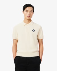 Jersey de cuello polo con insignia en contraste de fabricaci&oacute;n francesa