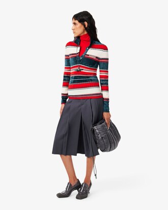 Jersey con cuello polo de rayas texturizadas Runway