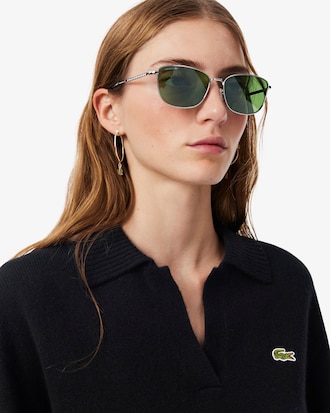 Jersey de cuello polo de cachemir de punto 3D