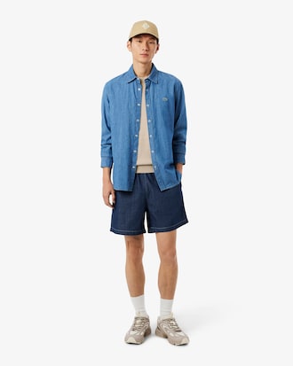 Jersey de cuello redondo de algod&oacute;n monocolor