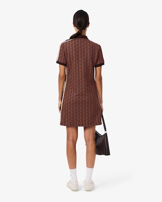 Vestido polo de corte ajustado de jacquard con monograma
