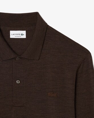 Regular Fit Long Sleeved Wool Polo Shirt