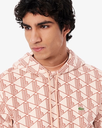Sudadera con capucha de felpa con monograma