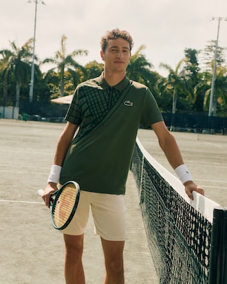 Polo de tenis estampado de corte ajustado Ultra-Dry