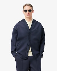 Chaqueta de punto oversized con firma bordada