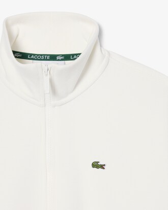 Sudadera de piqu&eacute; de cuello alto con cremallera