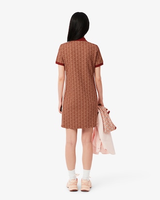 Vestido polo de corte ajustado de jacquard con monograma