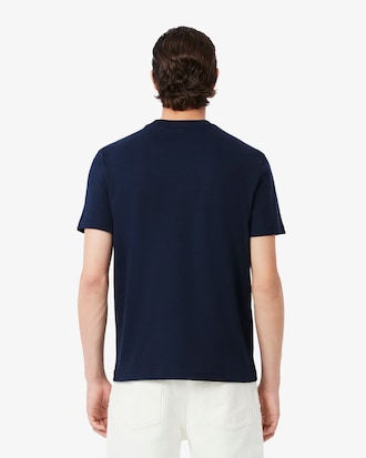 Camiseta de punto jersey de algod&oacute;n con ribete de Lacoste