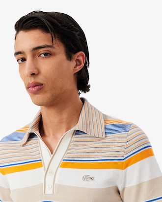 Polo de piqu&eacute; de rayas de corte ajustado Runway