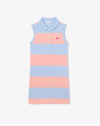 Vestido polo sin mangas de petit piqu&eacute; de rayas