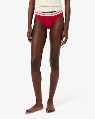 Slips de algod&oacute;n el&aacute;stico con cintura en contraste