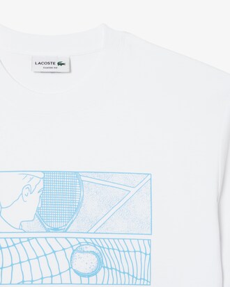 Camiseta de algodón con estampado de pista de tenis