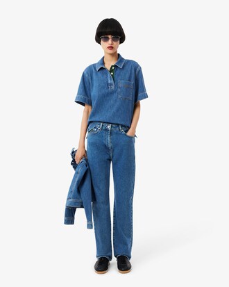Polo oversized de tejido denim ligero