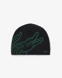 Gorro de lana con cocodrilo de jacquard