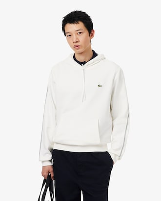 Sudadera con capucha y cremallera con rayas de logotipo
