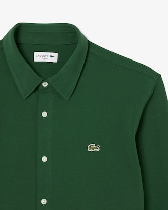 Camisa de piqu&eacute; de algod&oacute;n de corte ajustado