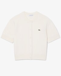 Chaqueta de punto musgo de mezcla de lana y algod&oacute;n