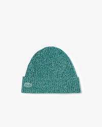 Gorro de lana cardada mercerizada de punto de canalé