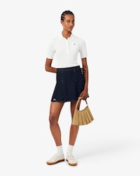 Falda vaquera corta plisada