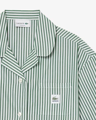 Pijama oversized de popel&iacute;n de rayas