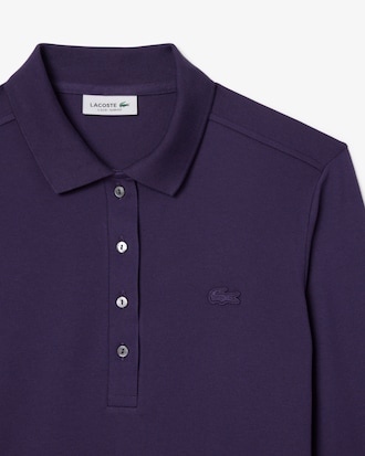 Polo de corte ajustado de minipiqué elástico L.12.D