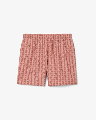 Short de baño de largo medio con estampado de monograma