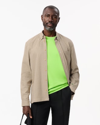 Sobrecamisa de corte regular de algodón con cuadros escoceses