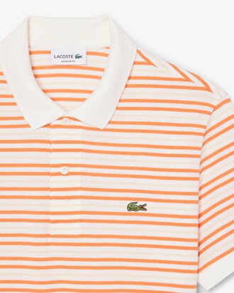 Polo de corte cl&aacute;sico de petit piqu&eacute; de rayas