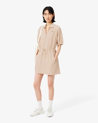 Vestido polo con cremallera de tafet&aacute;n de corte holgado
