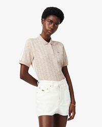 Polo de corte ajustado de jacquard con monograma