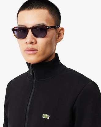 Sudadera de felpa de cuello alto y cremallera
