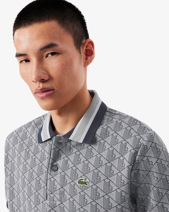 Polo de jacquard de corte cl&aacute;sico con monograma