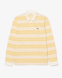 Polo de rugby de piqu&eacute; de rayas de corte holgado.