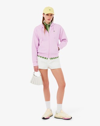 Sudadera con capucha de piqu&eacute; con cremallera