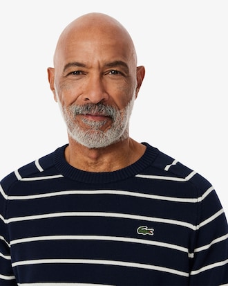 Jersey con cuello redondo de punto de algodón