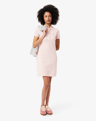 Vestido polo de corte ajustado de minipiqué elástico